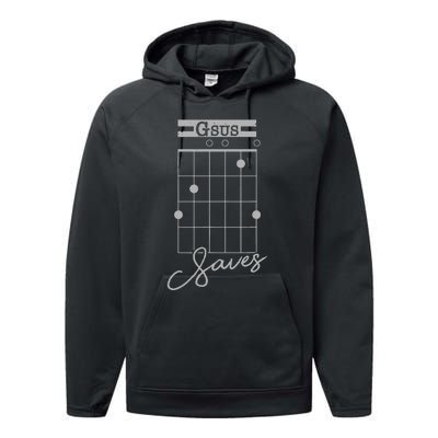 Guitar Gsus Saves Funny Christian Guitarist Performance Fleece Hoodie