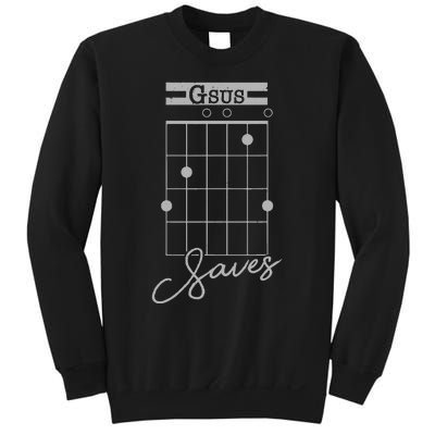 Guitar Gsus Saves Funny Christian Guitarist Sweatshirt