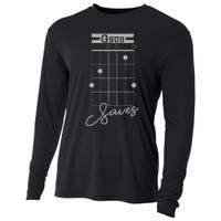 Guitar Gsus Saves Funny Christian Guitarist Cooling Performance Long Sleeve Crew