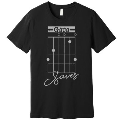 Guitar Gsus Saves Funny Christian Guitarist Premium T-Shirt