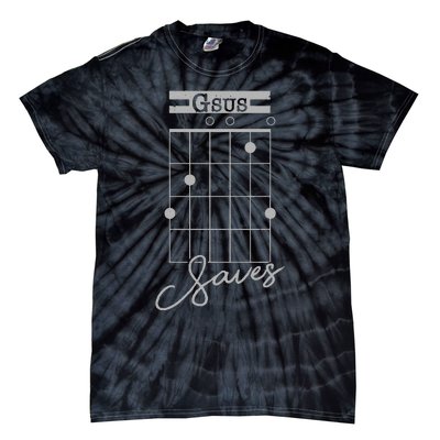 Guitar Gsus Saves Funny Christian Guitarist Tie-Dye T-Shirt