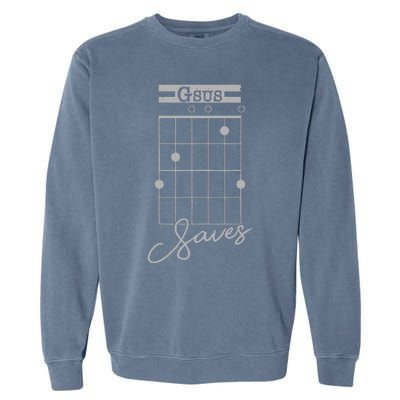 Guitar Gsus Saves Funny Christian Guitarist Garment-Dyed Sweatshirt