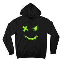 Green Grunge Smile Green Color Graphic Hoodie