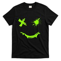 Green Grunge Smile Green Color Graphic T-Shirt