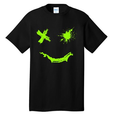 Green Grunge Smile Green Color Graphic Tall T-Shirt