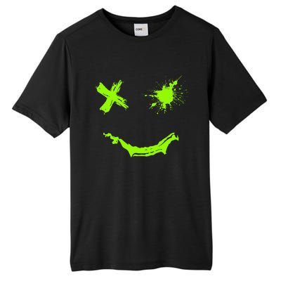 Green Grunge Smile Green Color Graphic Tall Fusion ChromaSoft Performance T-Shirt