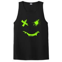 Green Grunge Smile Green Color Graphic PosiCharge Competitor Tank