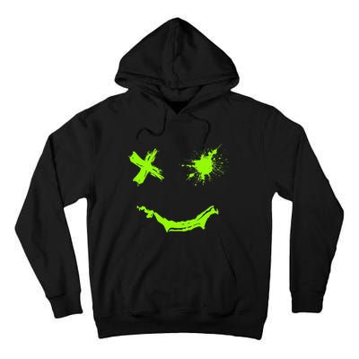 Green Grunge Smile Green Color Graphic Tall Hoodie