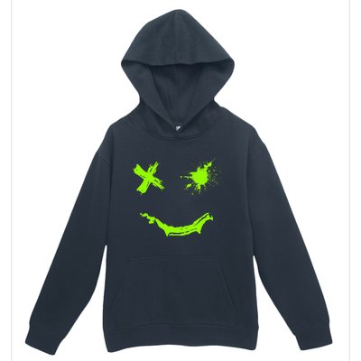 Green Grunge Smile Green Color Graphic Urban Pullover Hoodie