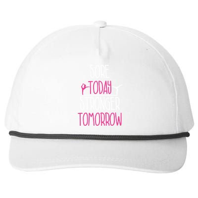 Gymnast Gift Sore Today Stronger Tomorrow Funny Gymnastics Gift Snapback Five-Panel Rope Hat