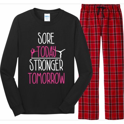 Gymnast Gift Sore Today Stronger Tomorrow Funny Gymnastics Gift Long Sleeve Pajama Set