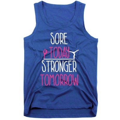 Gymnast Gift Sore Today Stronger Tomorrow Funny Gymnastics Gift Tank Top