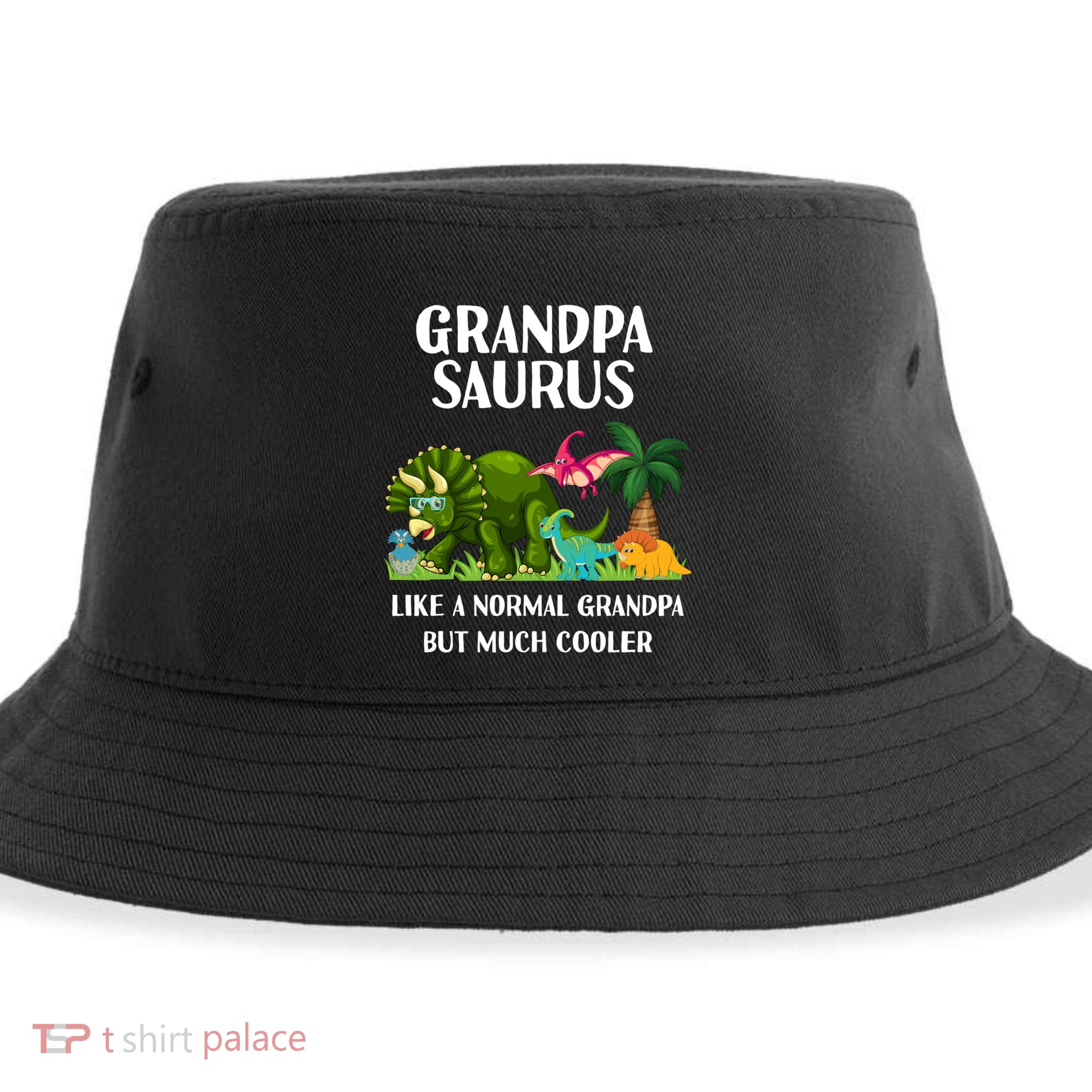 Grandpasaurus Grandpa Saurus Dinosaur Christmas FatherS Day Cute Gift Sustainable Bucket Hat