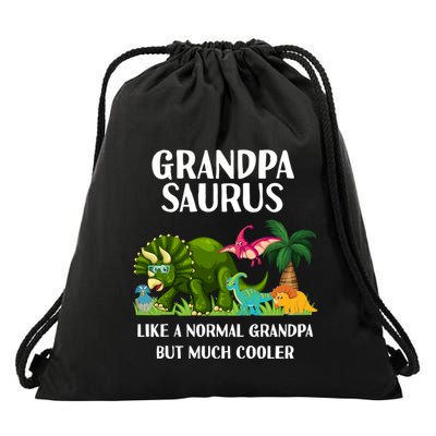 Grandpasaurus Grandpa Saurus Dinosaur Christmas FatherS Day Cute Gift Drawstring Bag