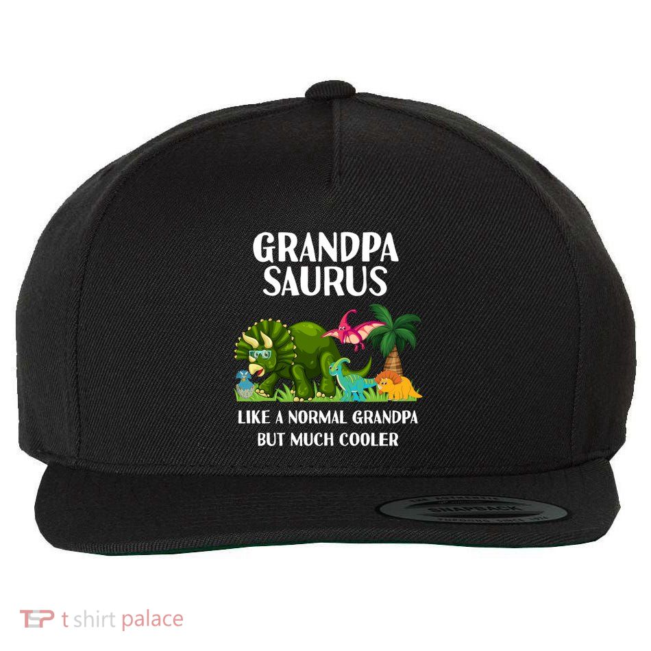 Grandpasaurus Grandpa Saurus Dinosaur Christmas FatherS Day Cute Gift Wool Snapback Cap