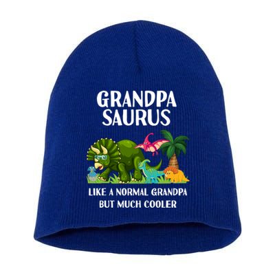 Grandpasaurus Grandpa Saurus Dinosaur Christmas FatherS Day Cute Gift Short Acrylic Beanie
