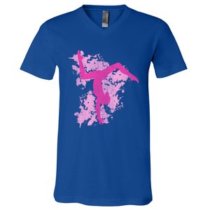 Gymnastics Gymnast Splatter Gift V-Neck T-Shirt