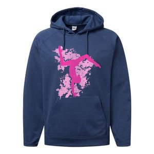 Gymnastics Gymnast Splatter Gift Performance Fleece Hoodie