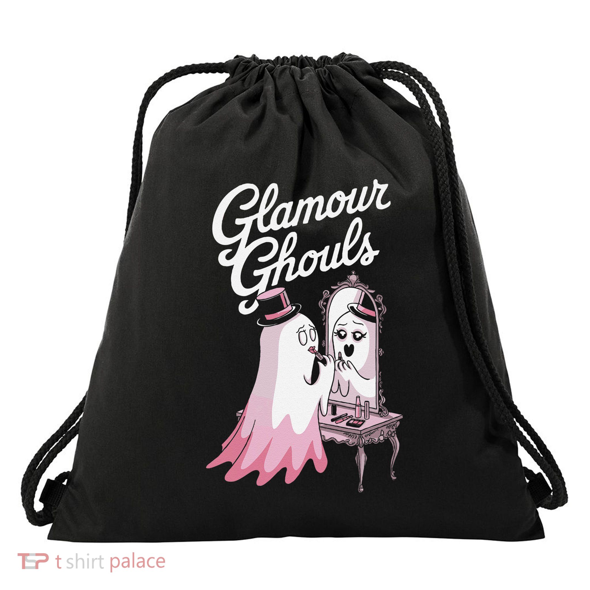 Glamour Ghouls Spooky Fashion For Halloween Lovers Drawstring Bag