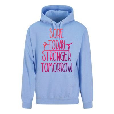 Gymnast Gift Sore Today Stronger Tomorrow Funny Gymnastics Gift Unisex Surf Hoodie