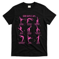 Gymnastics God Says I Am Bible Verse Gymnast Christian Jesus T-Shirt