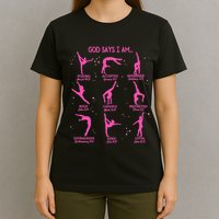 Gymnastics God Says I Am Bible Verse Gymnast Christian Jesus T-Shirt
