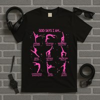 Gymnastics God Says I Am Bible Verse Gymnast Christian Jesus T-Shirt