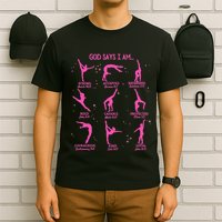 Gymnastics God Says I Am Bible Verse Gymnast Christian Jesus T-Shirt