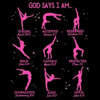 Gymnastics God Says I Am Bible Verse Gymnast Christian Jesus T-Shirt
