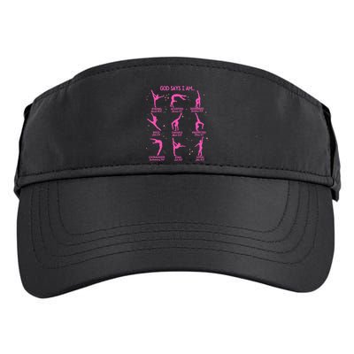 Gymnastics God Says I Am Bible Verse Gymnast Christian Jesus Adult Drive Performance Visor
