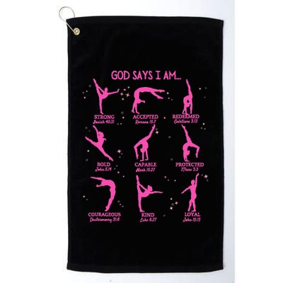 Gymnastics God Says I Am Bible Verse Gymnast Christian Jesus Golf Towel
