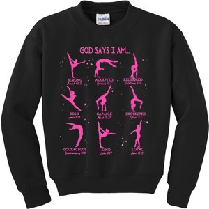 Gymnastics God Says I Am Bible Verse Gymnast Christian Jesus Kids Sweatshirt