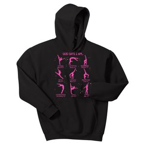 Gymnastics God Says I Am Bible Verse Gymnast Christian Jesus Kids Hoodie