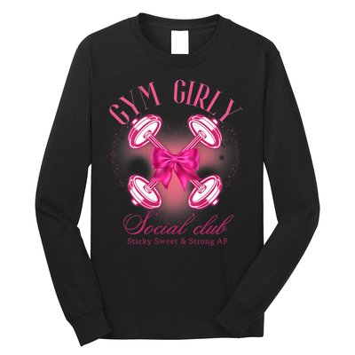 Gym Girly Social Club Retro Vintage Trendy Designs Long Sleeve Shirt