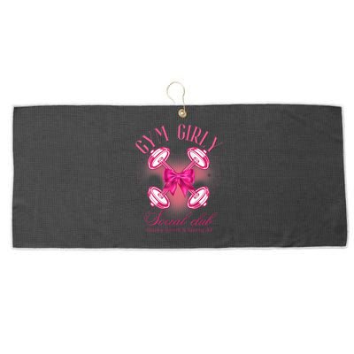 Gym Girly Social Club Retro Vintage Trendy Designs Large Microfiber Waffle Golf Towel