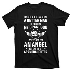 Grandpa God Sent Me My Grandson Granddaughter T-Shirt