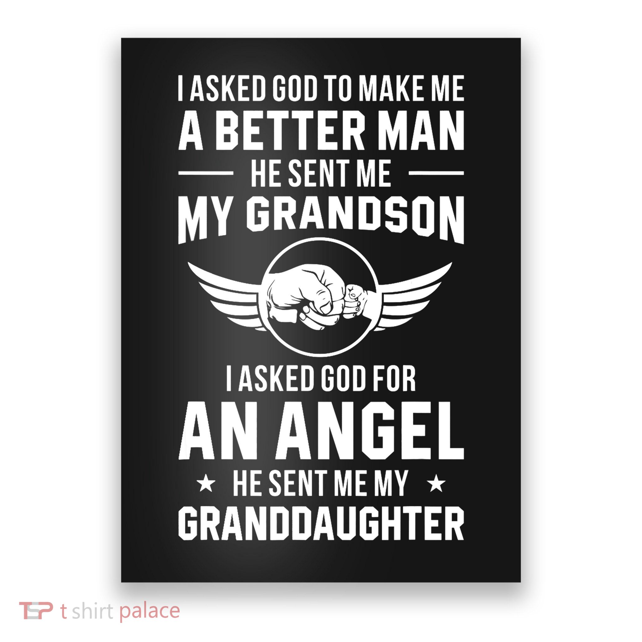 Grandpa God Sent Me My Grandson Granddaughter Poster