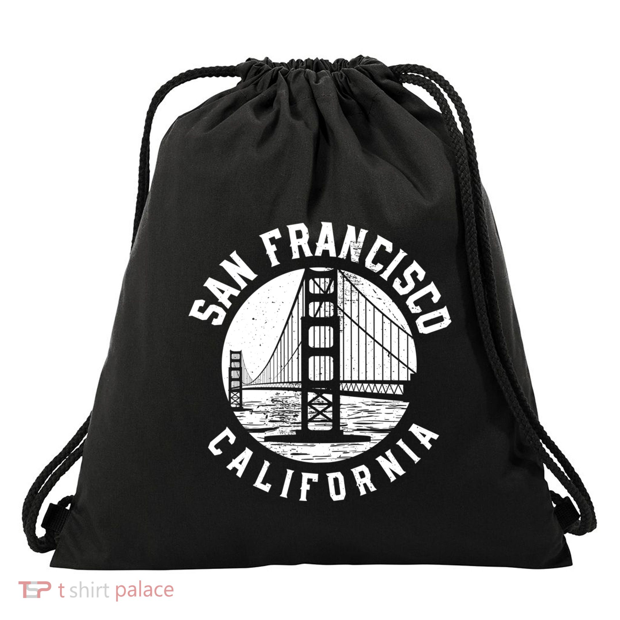 Great Gift San Francisco Gold Gate Bridge Drawstring Bag