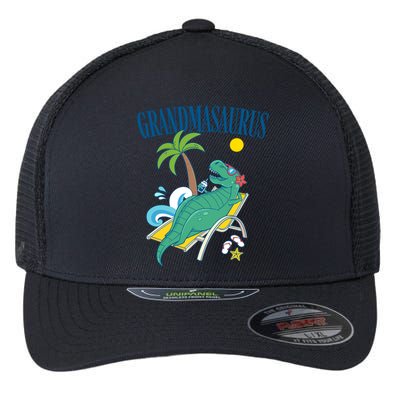 Grandmasaurus Grandma Saurus Dinosaur Family Vacation Beach Great Gift Flexfit Unipanel Trucker Cap