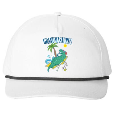 Grandmasaurus Grandma Saurus Dinosaur Family Vacation Beach Great Gift Snapback Five-Panel Rope Hat