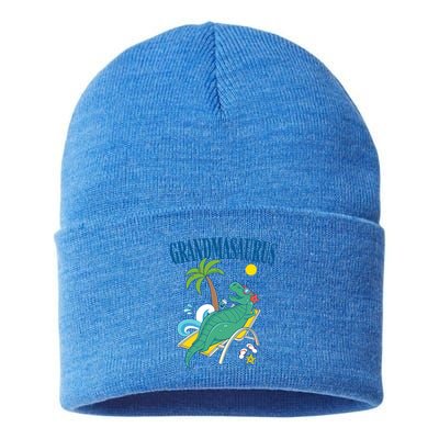 Grandmasaurus Grandma Saurus Dinosaur Family Vacation Beach Great Gift Sustainable Knit Beanie