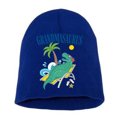 Grandmasaurus Grandma Saurus Dinosaur Family Vacation Beach Great Gift Short Acrylic Beanie