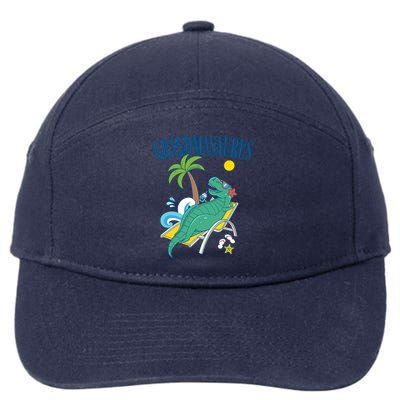 Grandmasaurus Grandma Saurus Dinosaur Family Vacation Beach Great Gift 7-Panel Snapback Hat