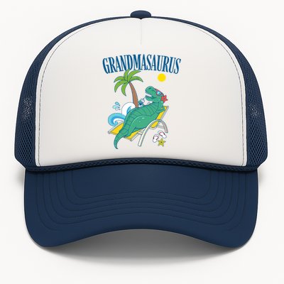 Grandmasaurus Grandma Saurus Dinosaur Family Vacation Beach Great Gift Trucker Hat