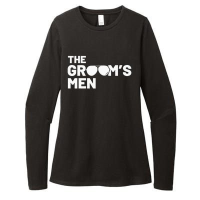 Groomsmen Groom Squat Men Bachelor Supplies Party Wedding Womens CVC Long Sleeve Shirt