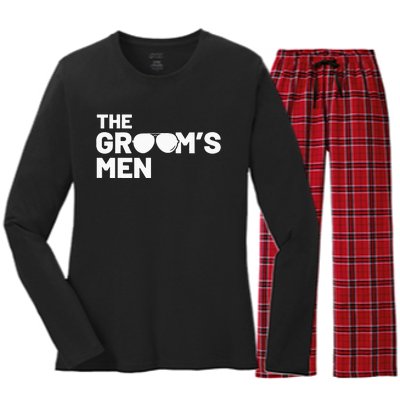 Groomsmen Groom Squat Men Bachelor Supplies Party Wedding Women's Long Sleeve Flannel Pajama Set 