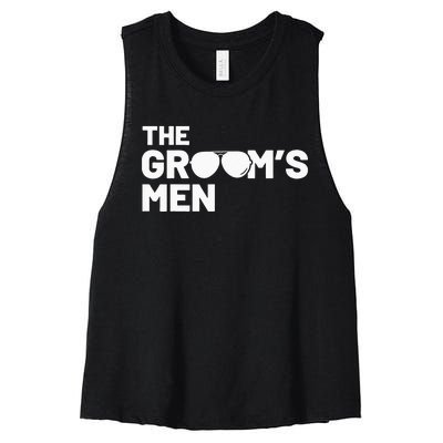 Groomsmen Groom Squat Men Bachelor Supplies Party Wedding Women's Racerback Cropped Tank