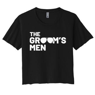 Groomsmen Groom Squat Men Bachelor Supplies Party Wedding Women's Crop Top Tee