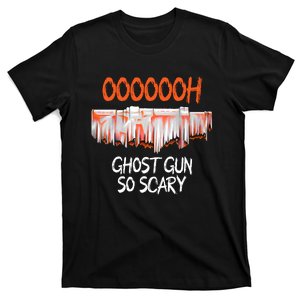 Ghost Gun So Scary Funny Halloween Ghost Boo Spooky Season T-Shirt