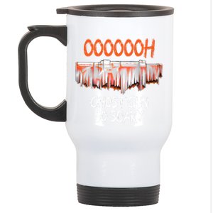 Ghost Gun So Scary Funny Halloween Ghost Boo Spooky Season Stainless Steel Travel Mug